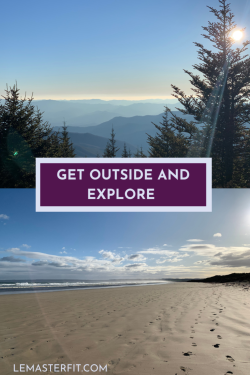 Two sights from hiking; two very different views - 1 from the top of Clingman's Dome and one from a beach