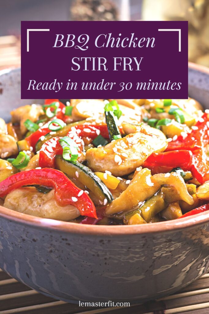 BBQ Chicken stir fry - easy, delicious, and nutritious. And it only takes 30 minutes! 