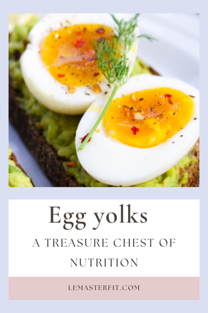 hard boiled eggs with seasoning, on top of avocado toast