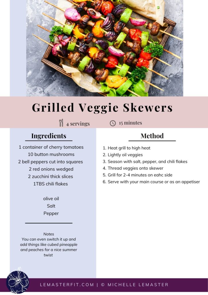 Step by step recipe for making vegetable kabobs 